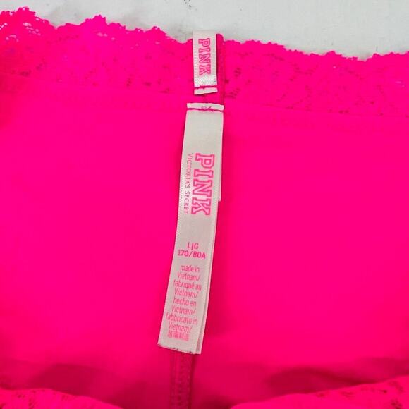 Victoria's Secret PINK Extra Low Cheekster Bright Neon Pink Panty Size Large - Picture 4 of 6